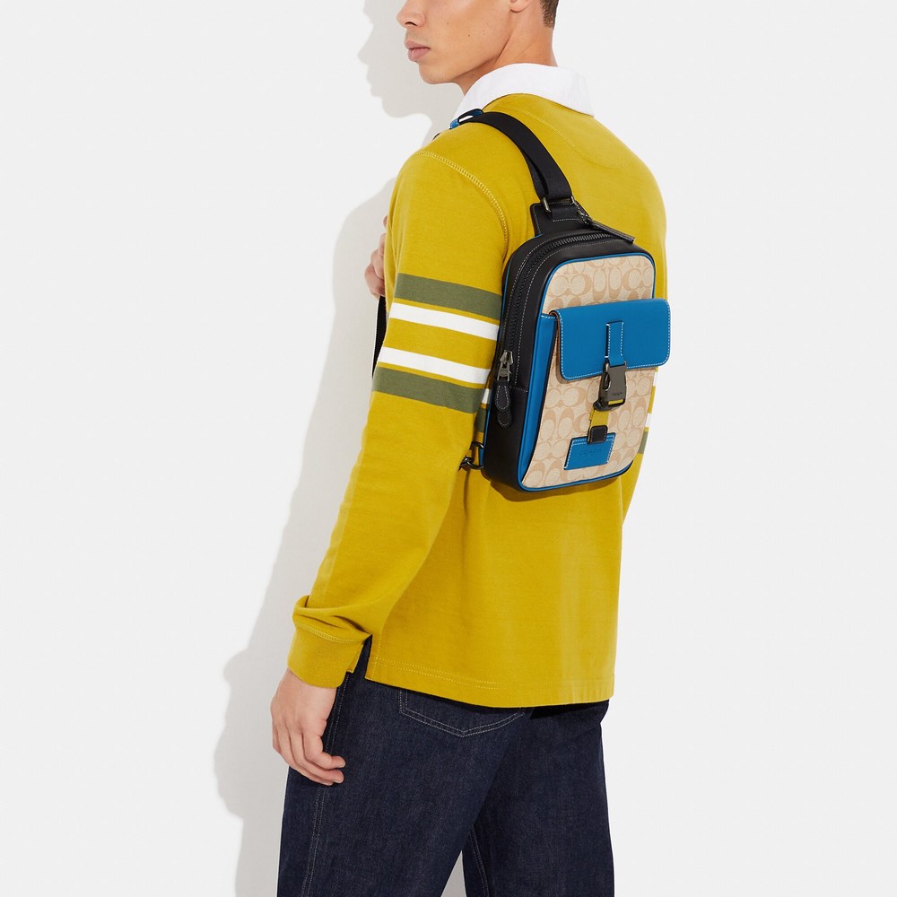 NWT Coach Outlet Track Pack In Colorblock Signature Canvas - Picture 5 of 5